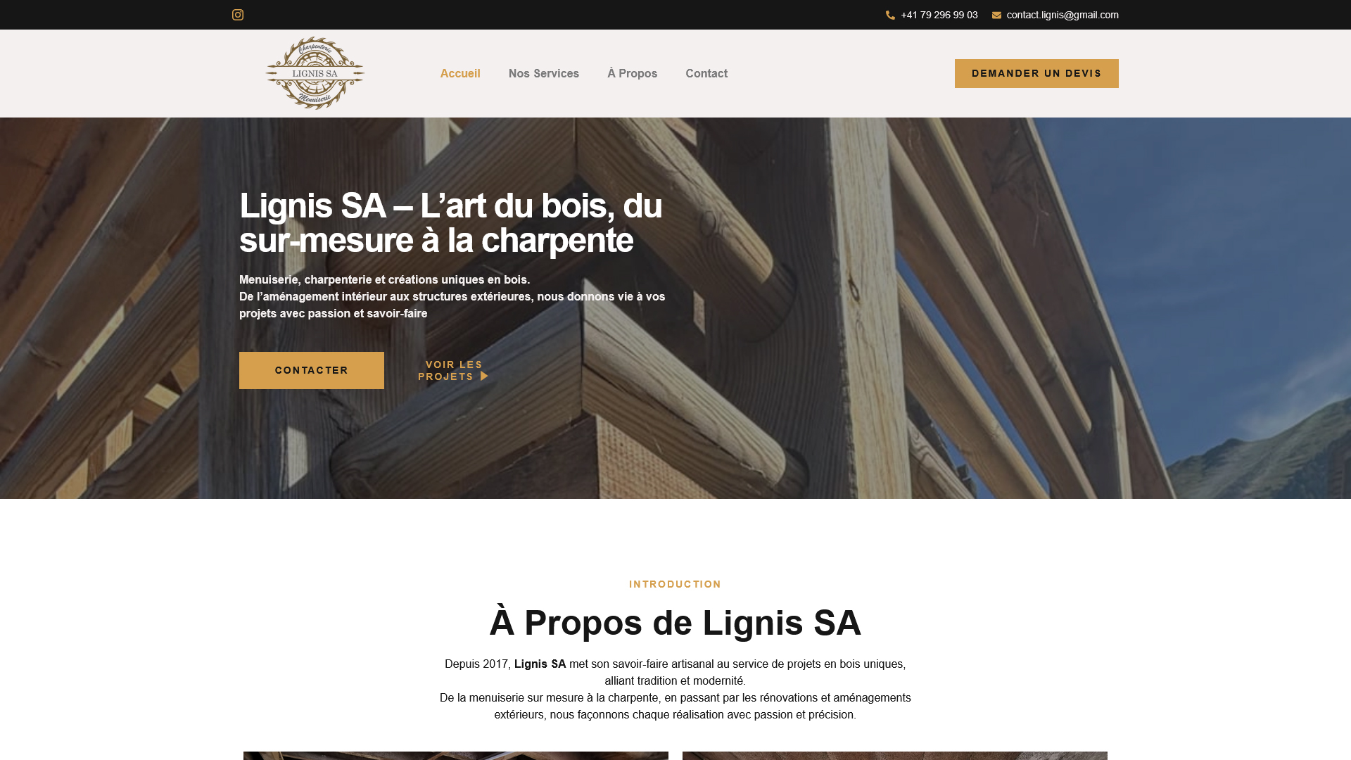 Aperçu du site internet Lignis (lignis.ch)