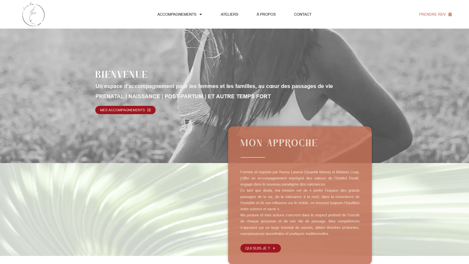 Aperçu du site internet Émilie Rey Doula (emiliereydoula.ch)