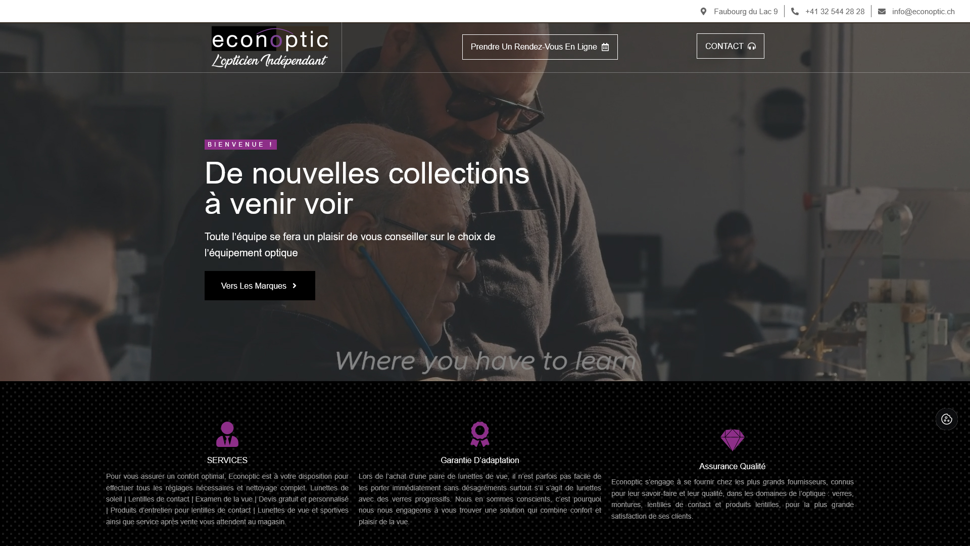 Aperçu du site internet Econoptic (econoptic.ch)